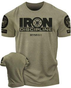 079. Iron Discipline Funny Workout Gym T-Shirt for Men