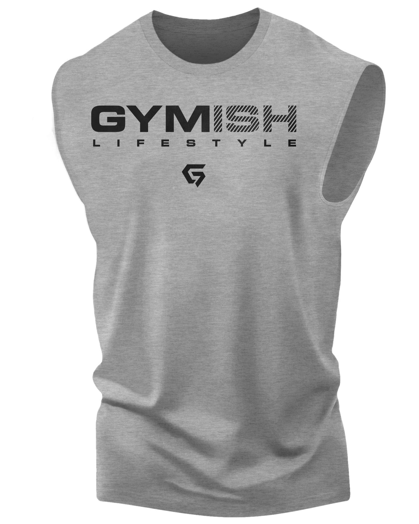 Gymish Lifestyle Muscle Tank Top, Sleeveless, Workout Shirt, Lifting S