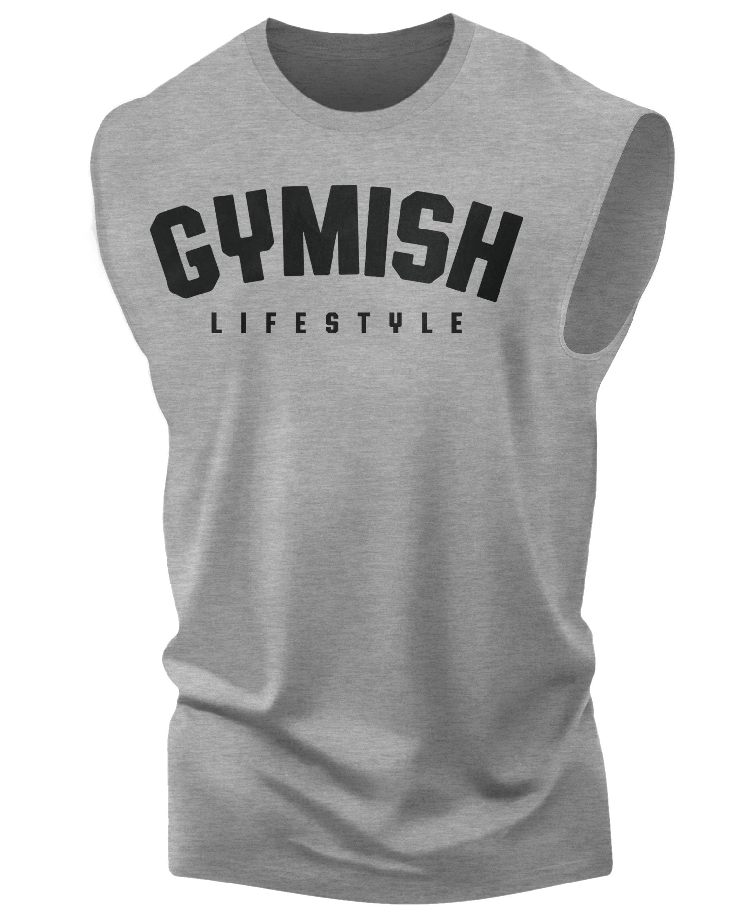 046. Gymish Lifestyle Workout Muscle Tank Top for Men Heather Grey T-Shirt GYMISH LIFESTYLE