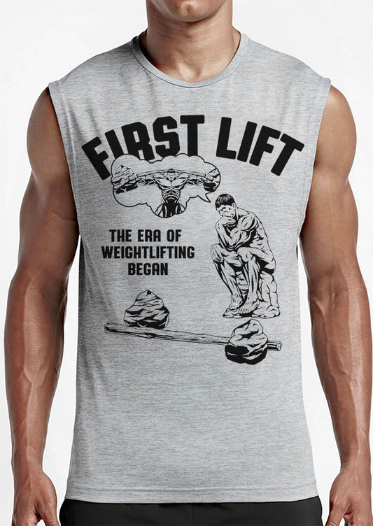 038. First Lift Workout Muscle Tank Top for Men T-Shirt GYMISH LIFESTYLE