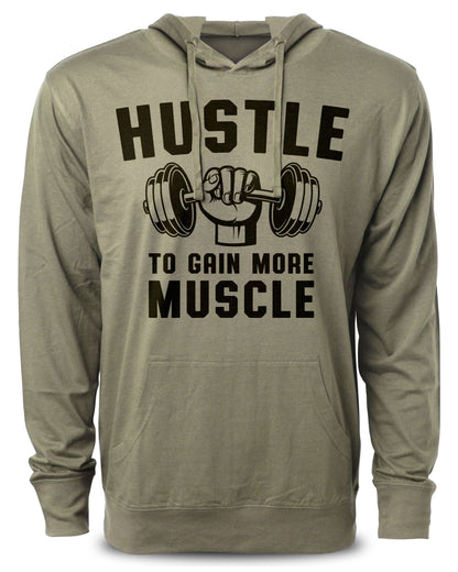 Hustle To Gain More Muscle Workout Hoodies Funny Hoodies Gym Sweatshirt Lifting Pullover