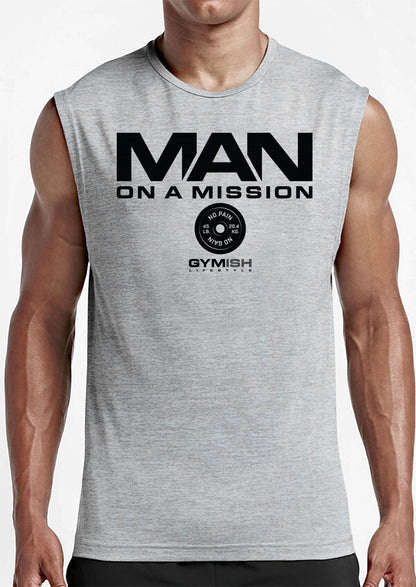 Man On a Mission Muscle Tank Top, Sleeveless Workout Shirt, Lifting Shirt, Gym Shirt
