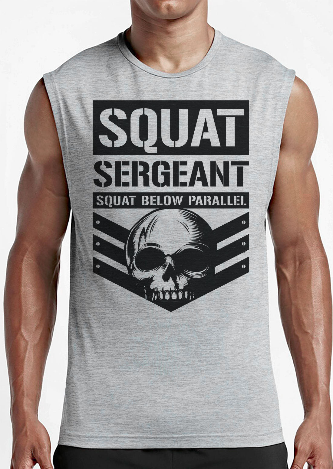 064. Squat Sergeant Funny Workout Muscle Tank Top for Men